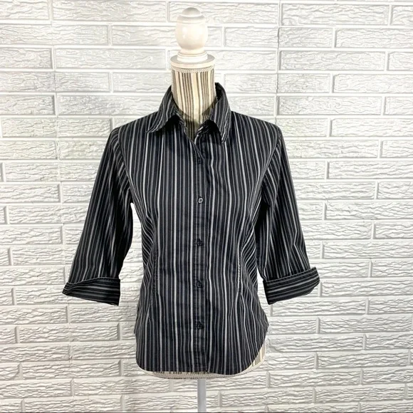 Envision Studio Black White Button Up Shirt - Picture 1 of 6